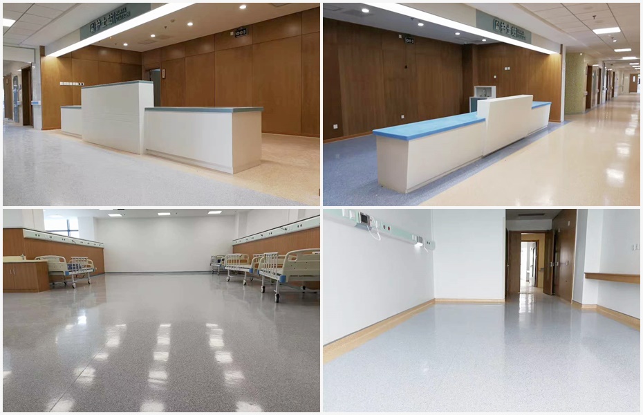 泰州市新中醫院同質透心地板鋪設案例